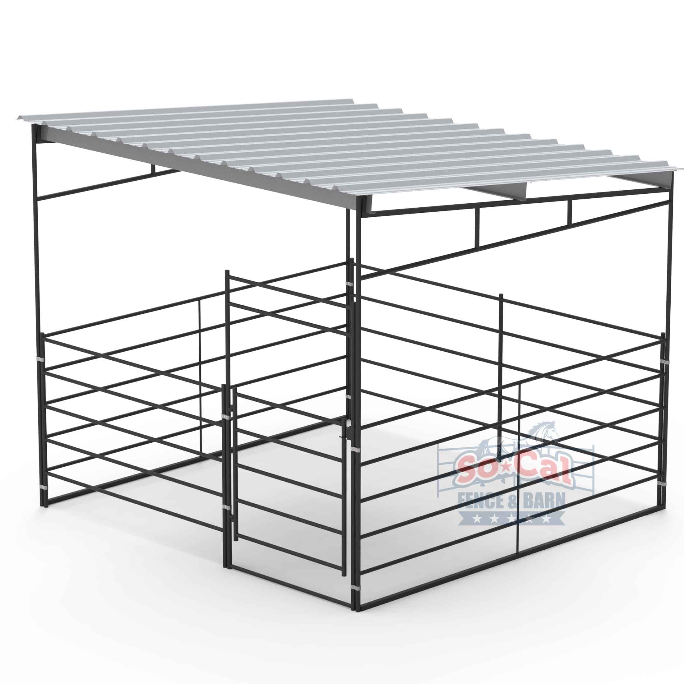 12x24 Horse Stall with 12x12 Shelter (4 Rail) | For Sale