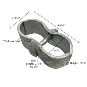 1-5/8" Galvanized Panel Clamp for 1-5/8" Post - Heavy Duty - 0