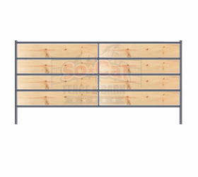 Premium 10x5 Horse Corral Panel WOOD INSERTABLE (5 Rail) 1-5/8" 14 Gauge