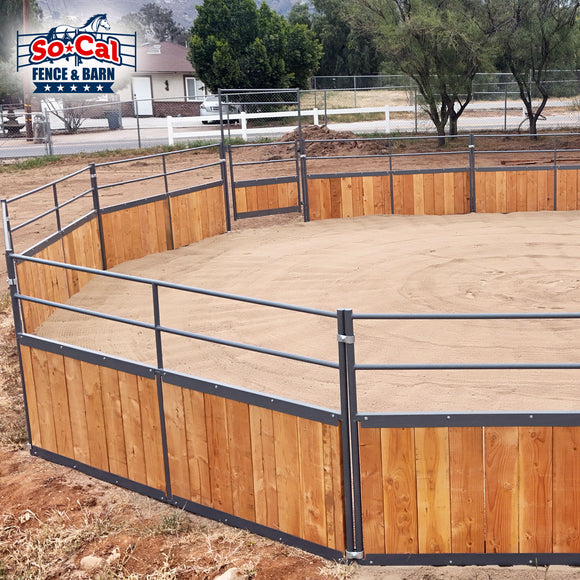 Signature Series Wooden Round Pen With 10ft Swing Gate - Wood Not Included