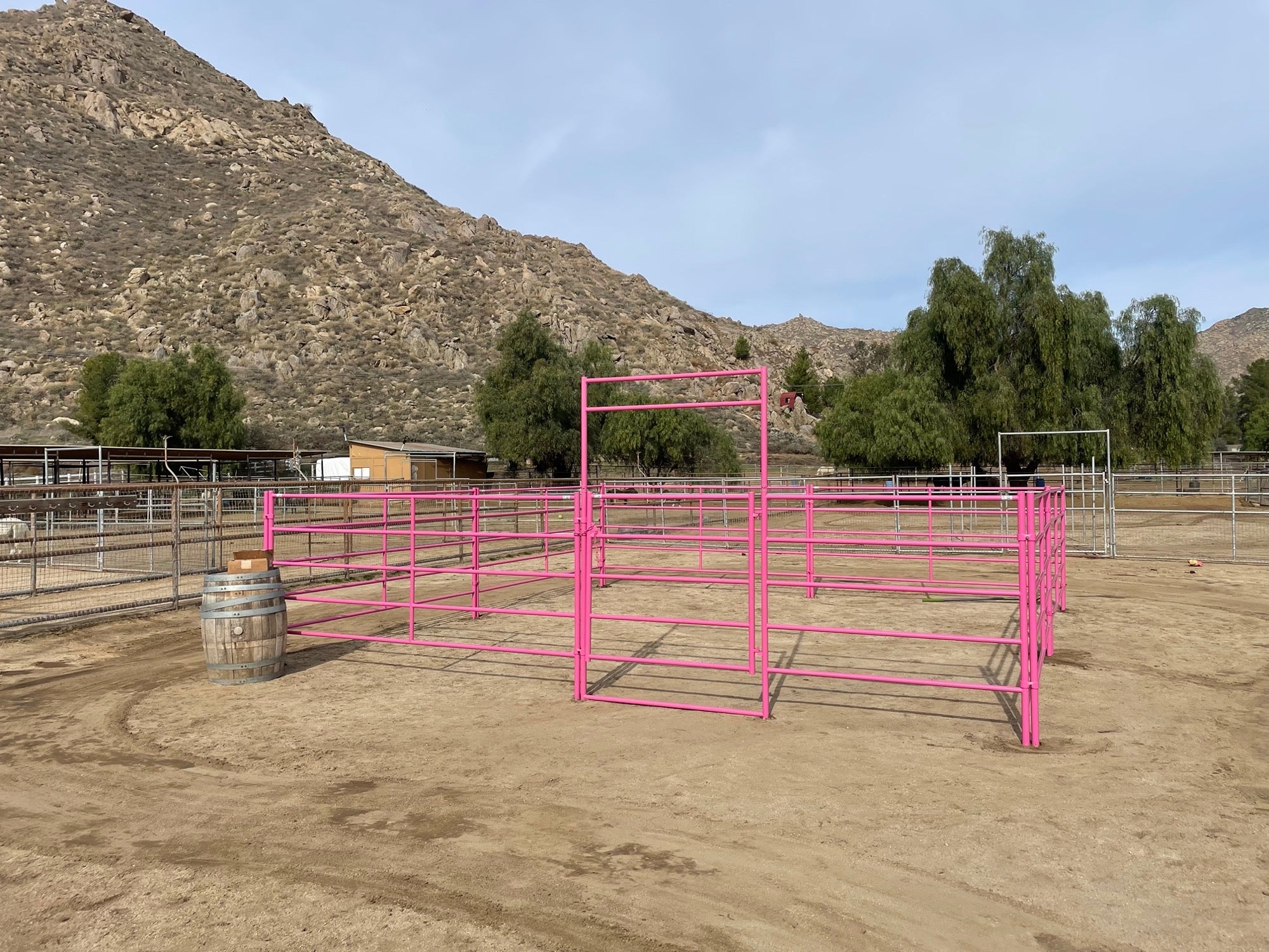 pink horse stall corral 