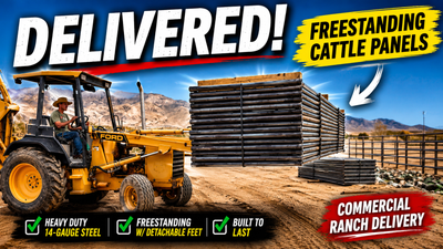 Heavy-Duty Freestanding Cattle Panels Delivered to a Commercial Ranch