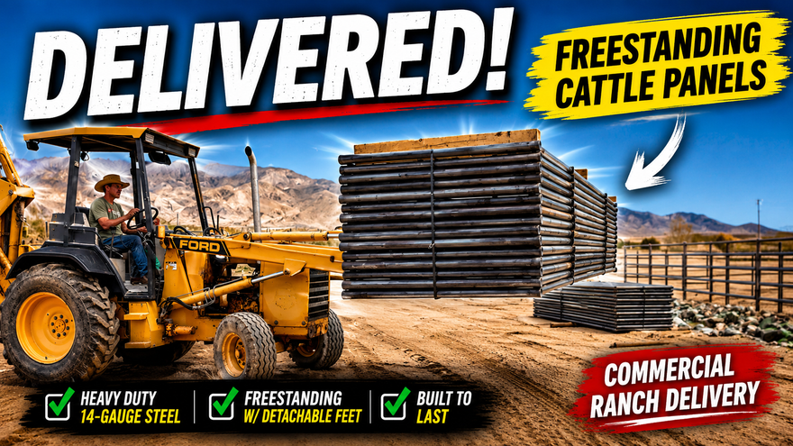 Heavy-Duty Freestanding Cattle Panels Delivered to a Commercial Ranch