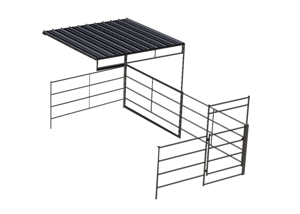 12 Ft X 24 Ft Add-On Stall with 12x12 Cover (4 Rail)