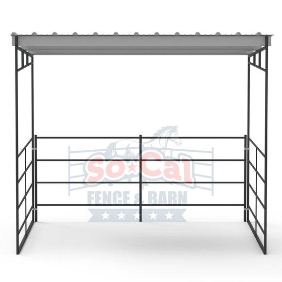 horse shade shelter cover made out of metal