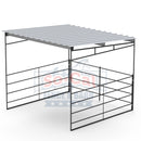 metal horse shelter shade cover with a sloped roof