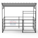 horse stall kit with a sloped shelter roof