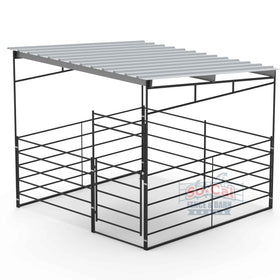 12x12 Horse Stall Kit with 12x12 Sloped Shelter (5 Rail)