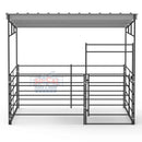 12x12 Horse Stall Kit with 12x12 Sloped Shelter (5 Rail)-5