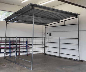 12x12 Freestanding Horse Shelter Kit With Sloped Roof - 0
