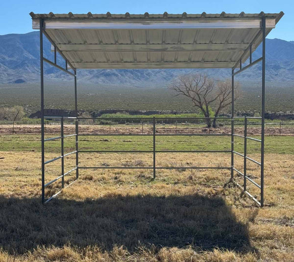 12x12 Freestanding Horse Shelter Kit With Sloped Roof