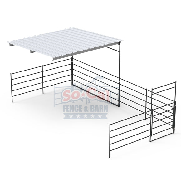 12X24 Add-On Stall with 12x12 Sloped Cover (5 Rail)
