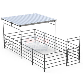 12x24 Stall with 12x12 Shelter (5 Rail)