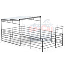 12x24 Horse Stall with 12x12 Sloped Cover (5 Rail)-2