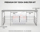12x24 Freestanding Horse Shelter Kit with Sloped Roof-3