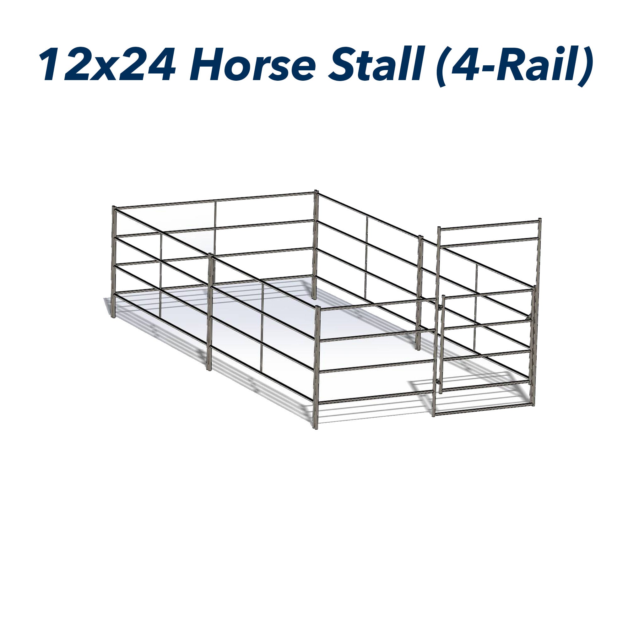 12x24 Horse Stall Kit (4Rail) 14Gauge Made in USA SoCal Fence
