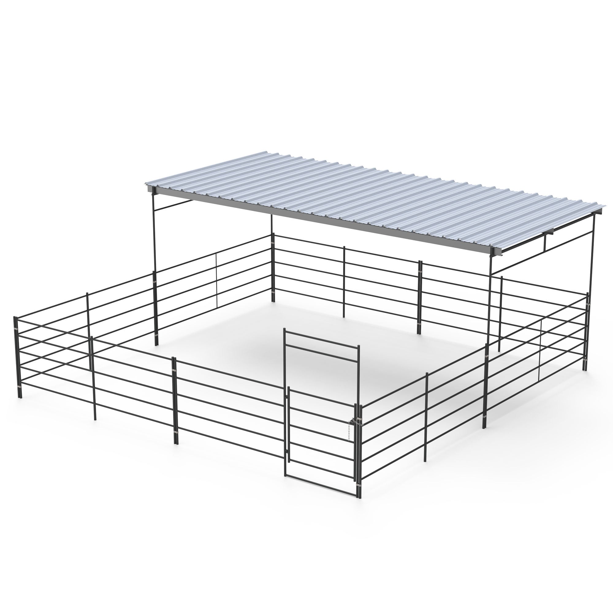 24x24 Horse Stall with 12x24 Shelter (5 Rail) | For Sale | Top Quality ...