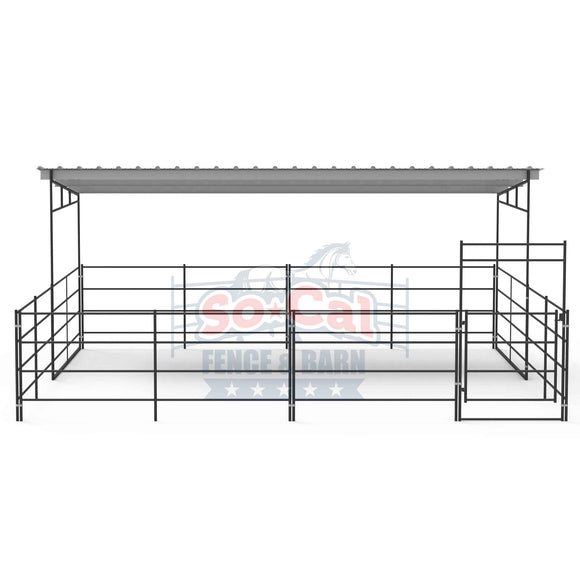 24x24 horse stall with shade shelter