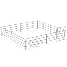 24x24 Economy Horse Stall Kit | 4-Rail | 16-Gauge Galvanized | Light Duty