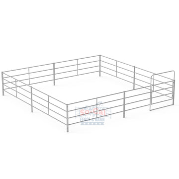 24x24 Economy Horse Stall Kit | 4-Rail | 16-Gauge Galvanized | Light Duty