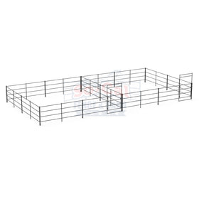 Two 24x24 Horse Stalls Side-by-Side (4-rail)