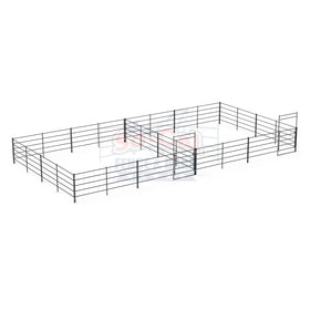 Two 24x24 Horse Stalls Side-by-Side (5-rail)