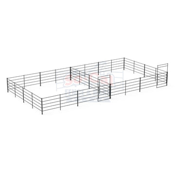 Two 24x24 Horse Stalls Side-by-Side (5-rail)