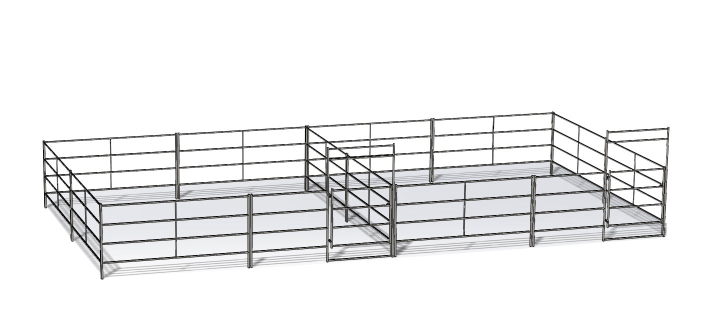 Buy bare-metal Two 20X20 Side by Side Stall Kit (5 Rail)