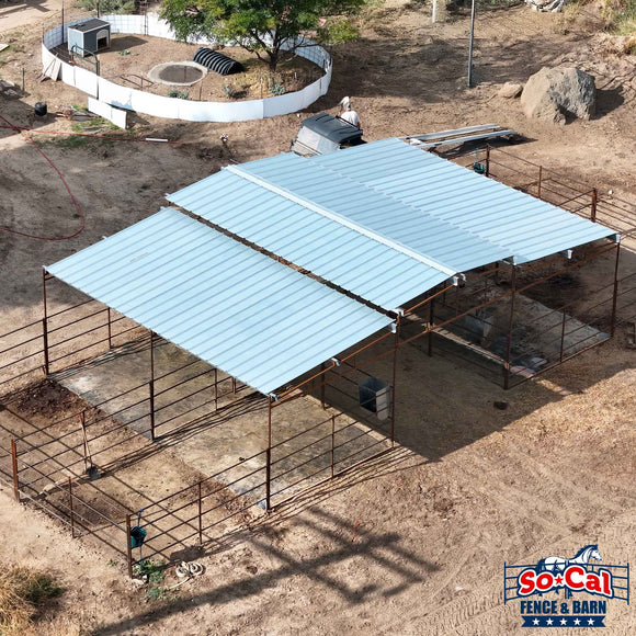 Mare Motel with (4) 12x24 Stalls and 12ft Breezeway 4-Rail *LIMITED TIME SALE ON THIS MOTEL ONLY*