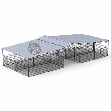 Pro Equine Facility Mare Motel | FULLY COVERED 12x24 STALLS | 6FT WELDED WIRE PANELS