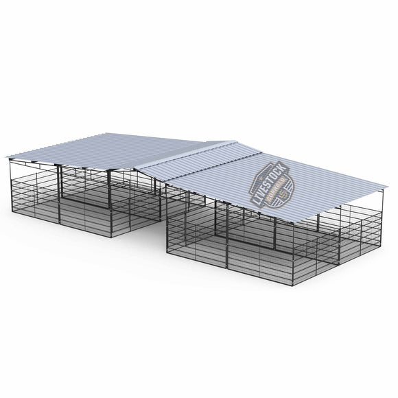 Pro Equine Facility Mare Motel | FULLY COVERED 12x24 STALLS | 6FT WELDED WIRE PANELS