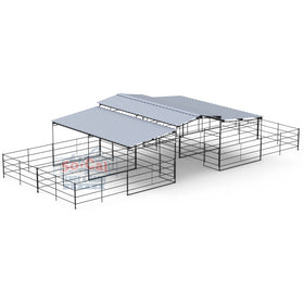 Mare Motel with (4) 12x24 Stalls and 12ft Breezeway 4-Rail *LIMITED TIME SALE ON THIS MOTEL ONLY*