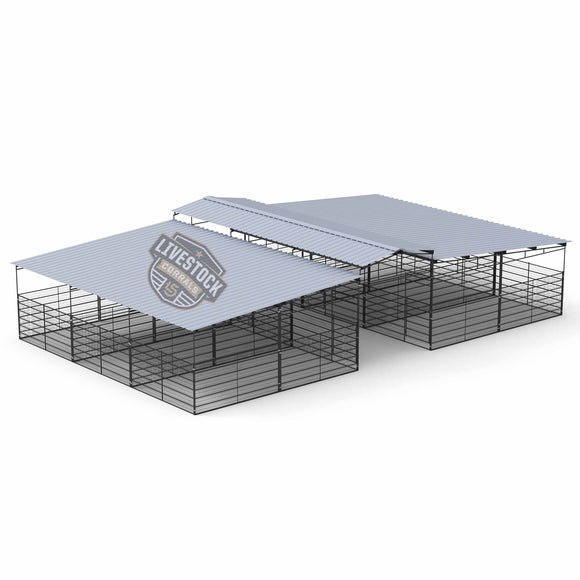 Pro Equine Facility Mare Motel | FULLY COVERED 12x24 STALLS | 6FT WELDED WIRE PANELS