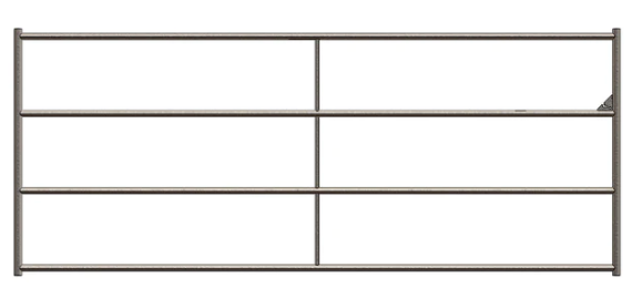 Standard Arena Swing Gate 4Ft X 12Ft (4-Rail) 14 Gauge