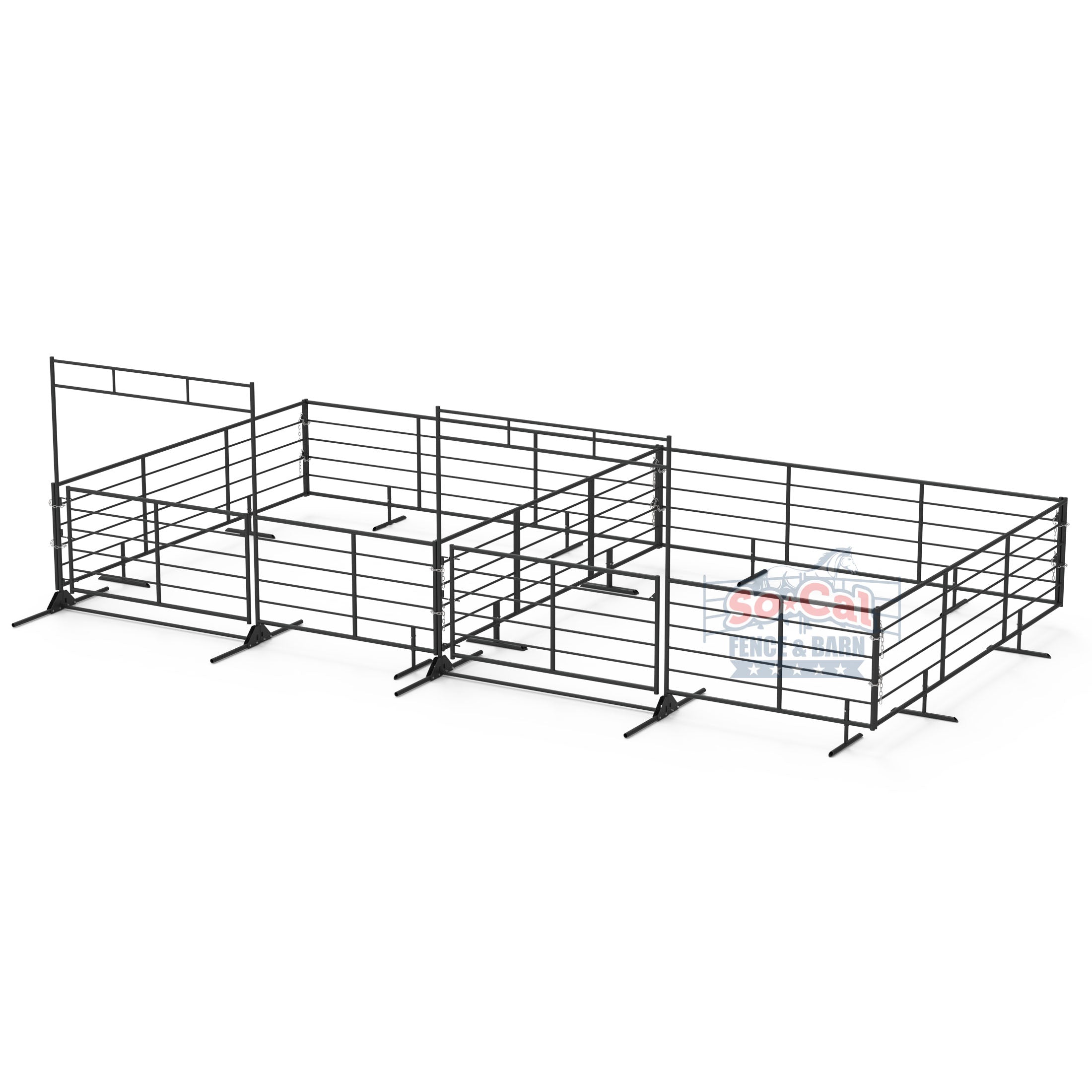 Two 20x20 Portable Cattle Corral System Side-by-Side