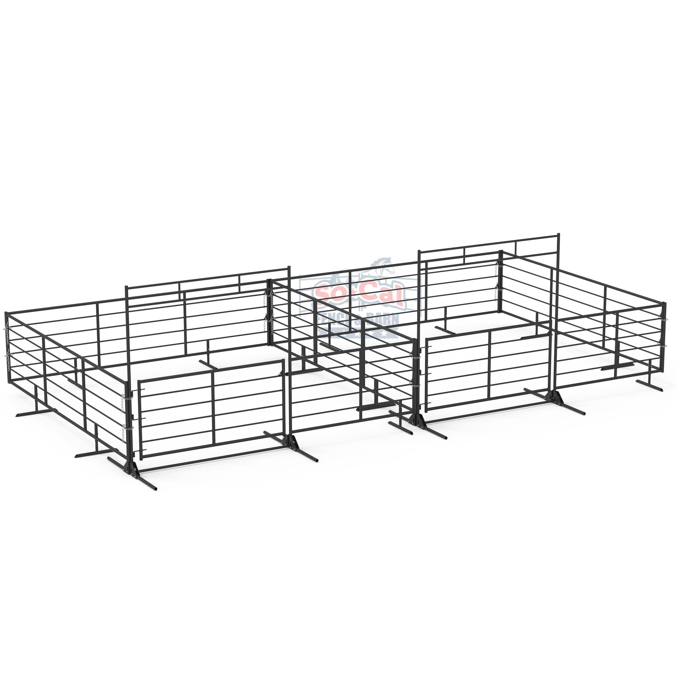 Two 20x20 Portable Cattle Corral System Side-by-Side