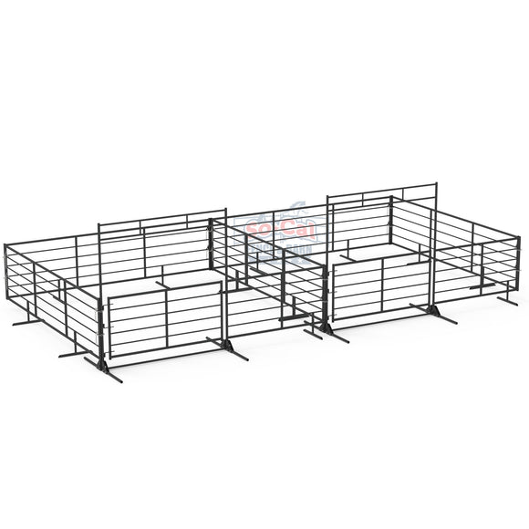 Two 20x20 Portable Cattle Corral System Side-by-Side