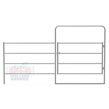 *LIGHT DUTY* Panel Gate Combo 12ft 4-Rail (Galvanized) 16-Gauge