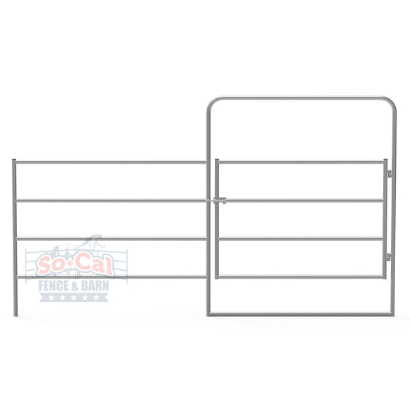 *LIGHT DUTY* Panel Gate Combo 12ft 4-Rail (Galvanized) 16-Gauge