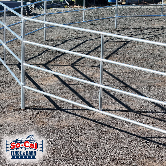 *LIGHT DUTY* 12x5 Horse Corral Panel | 4-Rail | 16-Gauge | Galvanized