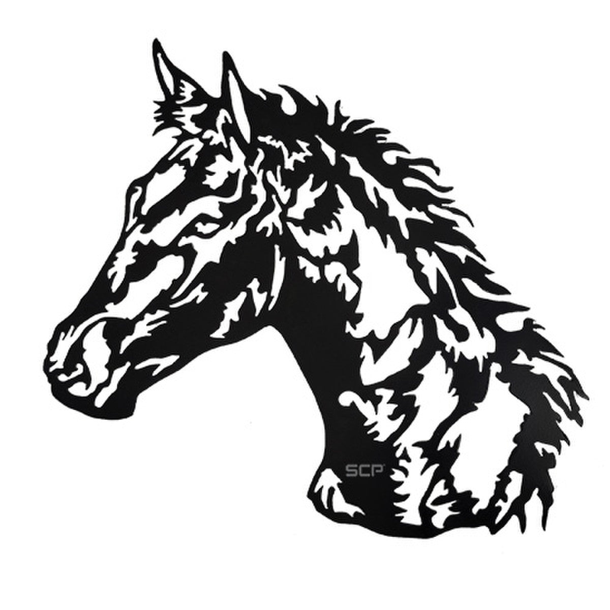 Metal Art - Horse Head - 18" X 17" 11 GAUGE - Powder Coated Black