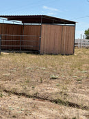 24x24 Stall with 12x24 Loafing Shed (3 Walls) 4-Rail Wood Not included-2