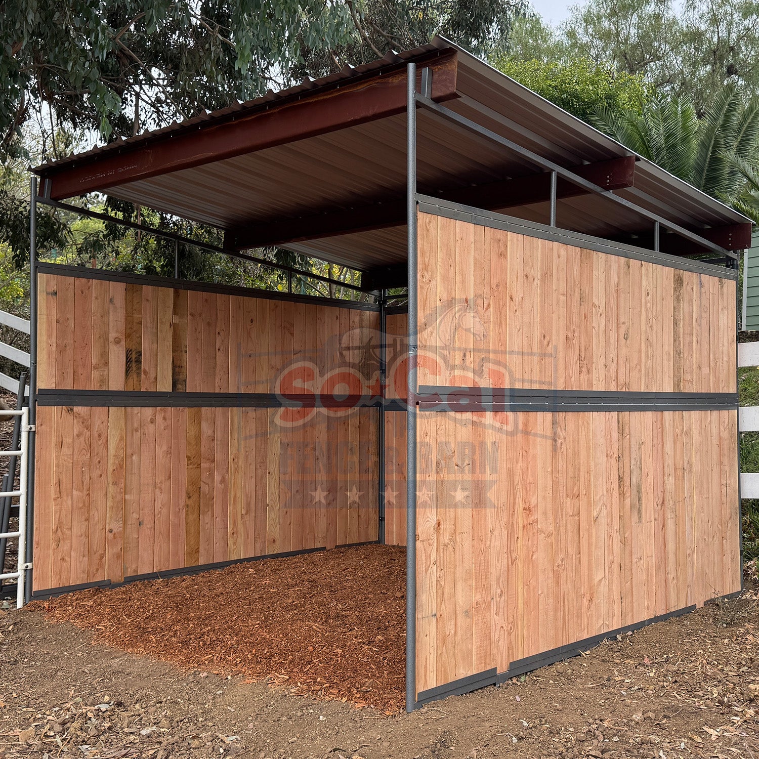 12x12 Loafing Shed (3 Walls) Wood Not Included