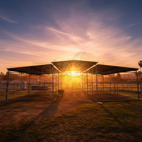 Mare Motel with (4) 12x24 Stalls and 12ft Breezeway 4-Rail *LIMITED TIME SALE ON THIS MOTEL ONLY* - 0