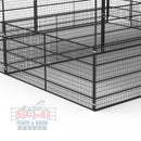 Mare Motel with (4) 12x24 Stalls FULLY COVERED | Welded Wire Panels | 12ft Breezeway-4