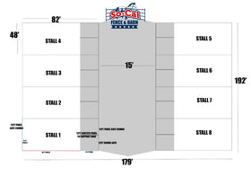 The MEGA MOTEL - 8-Stall Mare Motel - 48x82 Stalls - 15ft Breezeway - 0