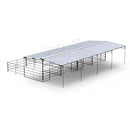 Mare Motel Shed Row with 12x24 Stalls with 12x12 Covers & 12ft Breezeway 4-Rail *BARE METAL RUSTIC*-4