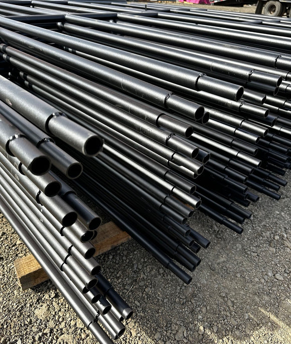 stack of powder coated continuous fence panels