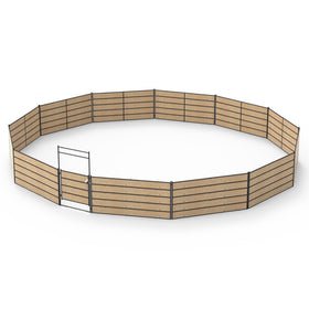 50ft Wood Round Pen Kit With Wooden Panels & Bow Gate (Wood NOT Included) - 0