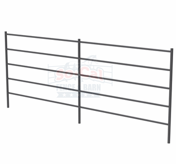 Premium 12x5 Horse Corral Panel (5 Rail) 1-5/8" 14 Gauge *Powder Coated Dapple Grey* - 0